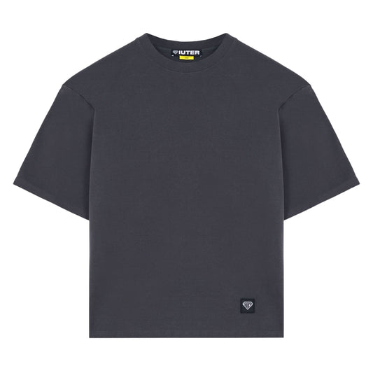 IUTER - Label Ribbed T-Shirt Asphalt
