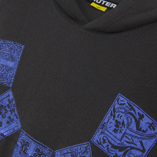 IUTER - Tile Diagonal Reverse Hoodie Asphalt