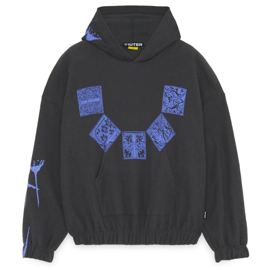 IUTER - Tile Diagonal Reverse Hoodie Asphalt