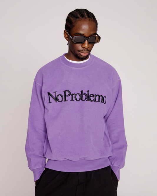 NO PROBLEMO -  Reverse Fleece Sweat Lilac