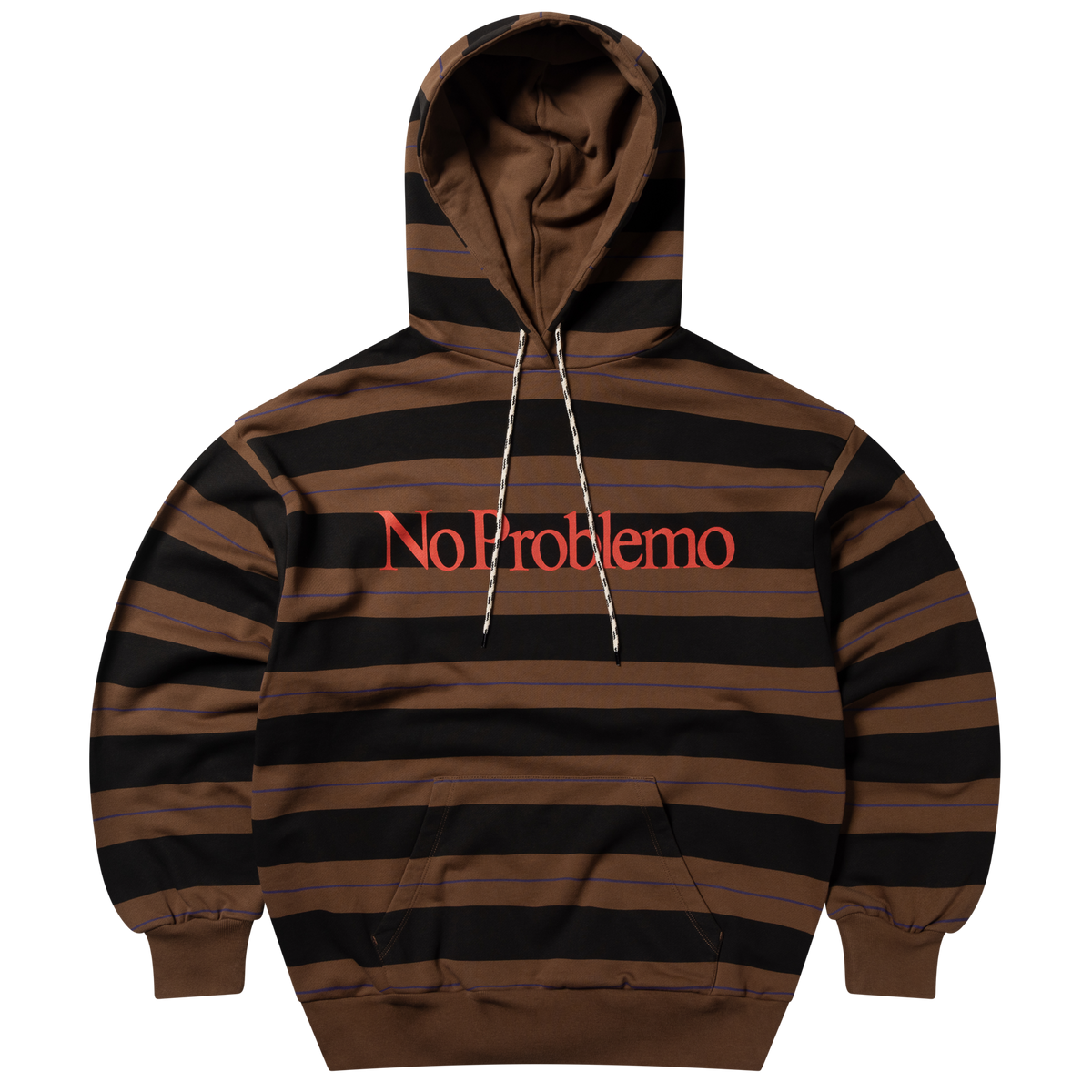 NO PROBLEMO - Striped Hoodie Brown