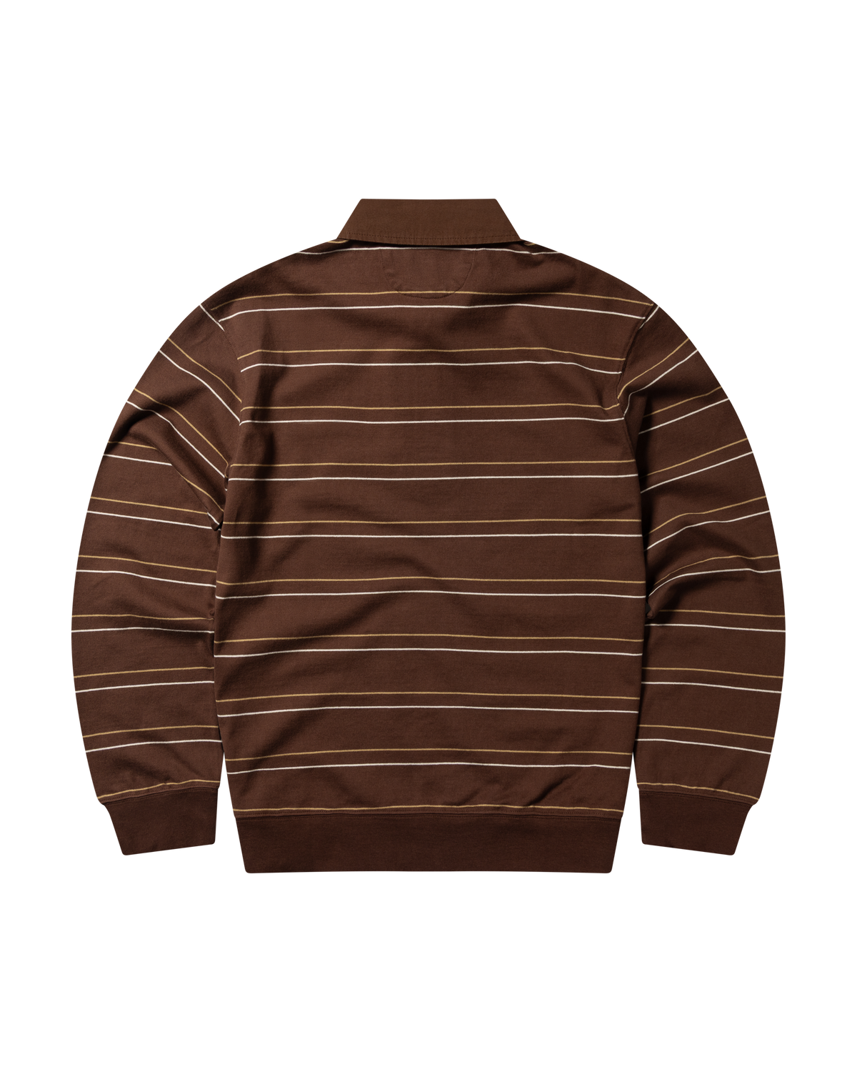 NO PROBLEMO - Striped LS Rugby Shirt Brown