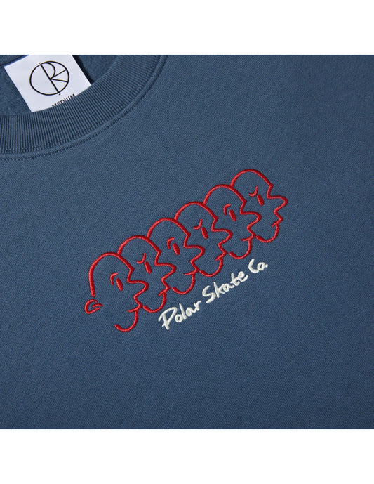 POLAR SKATE - Face Daves Crewneck Grey Blue