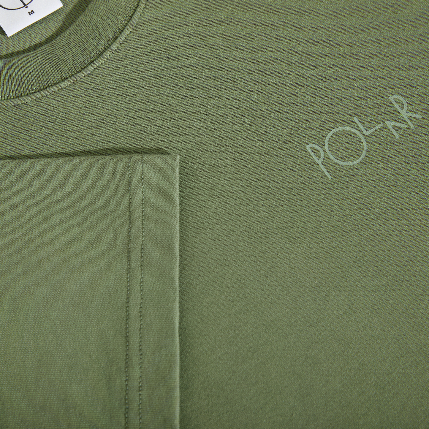 POLAR SKATE - Contrast Tee Stroke Logo Moss Green