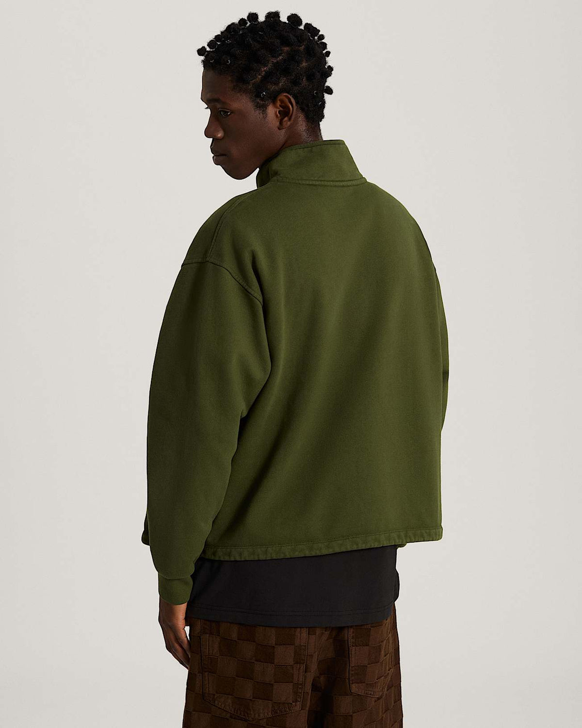 VANS - Full Zip Mock Neck Fleece Green