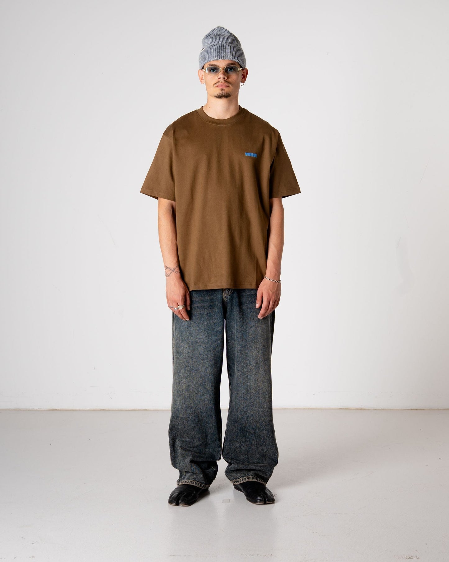 WOODBIRD - WBBaine Koi T-Shirt Dark Brown