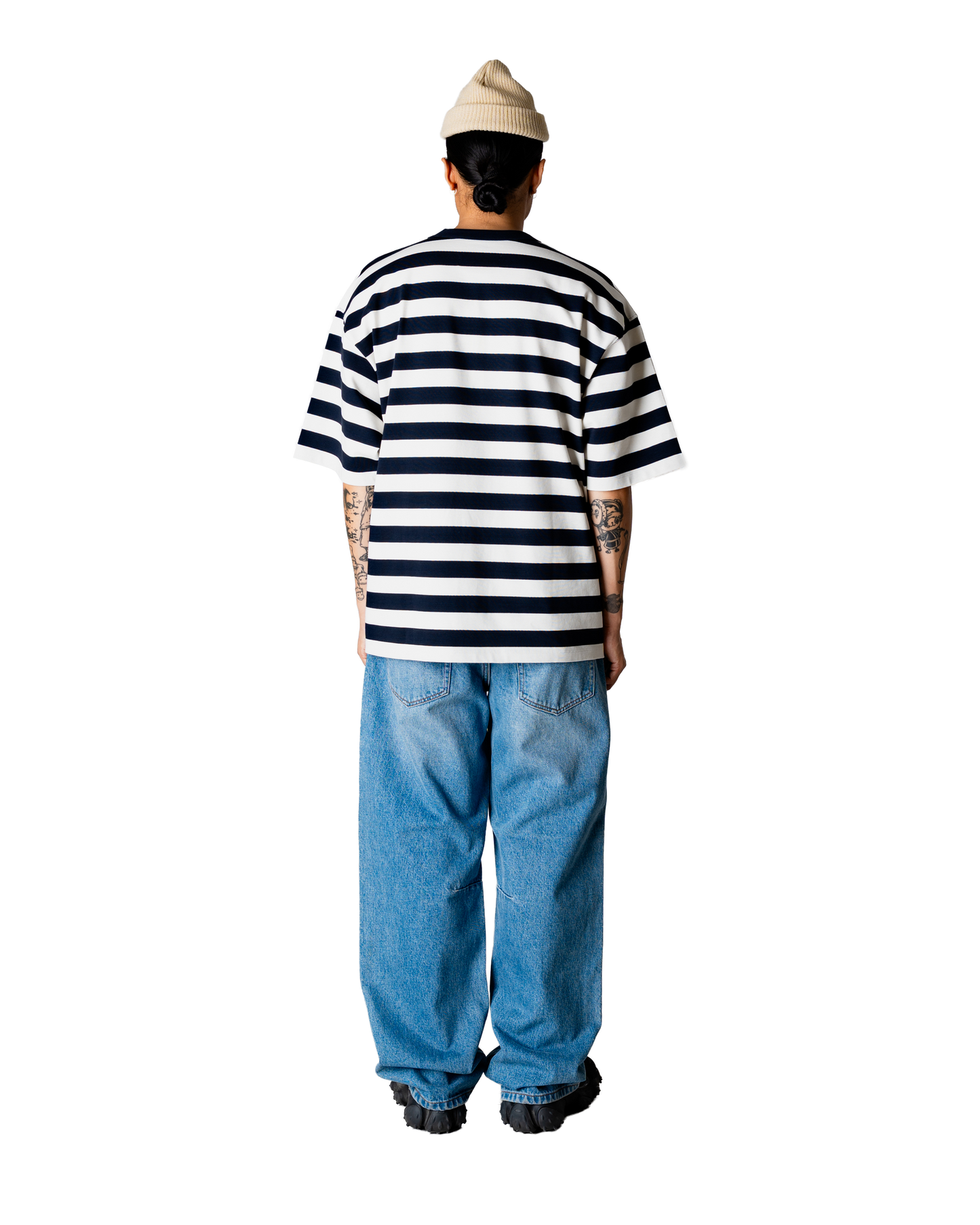 WOODBIRD - WBBeam Stripe T-Shirt Dark Navy