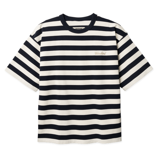 WOODBIRD - WBBeam Stripe T-Shirt Dark Navy