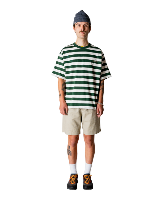 WOODBIRD - WBBeam Stripe T-Shirt Pine Green