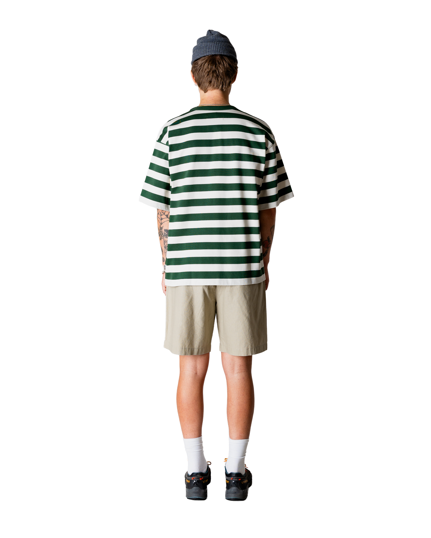 WOODBIRD - WBBeam Stripe T-Shirt Pine Green