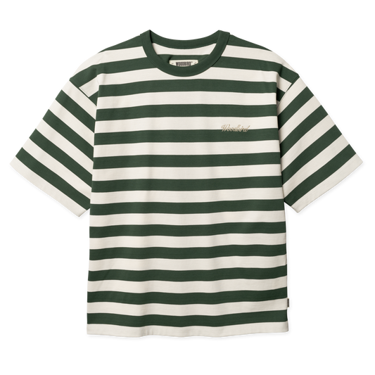 WOODBIRD - WBBeam Stripe T-Shirt Pine Green