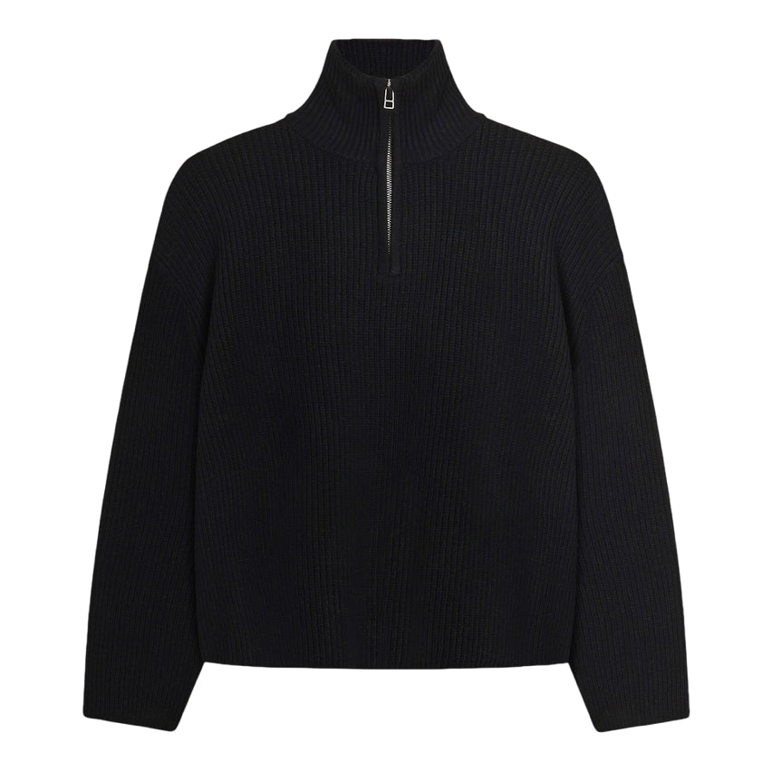 WOODBIRD - WBLee Wool Knit Half Zip Black