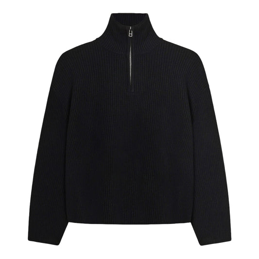 WOODBIRD - WBLee Wool Knit Half Zip Black